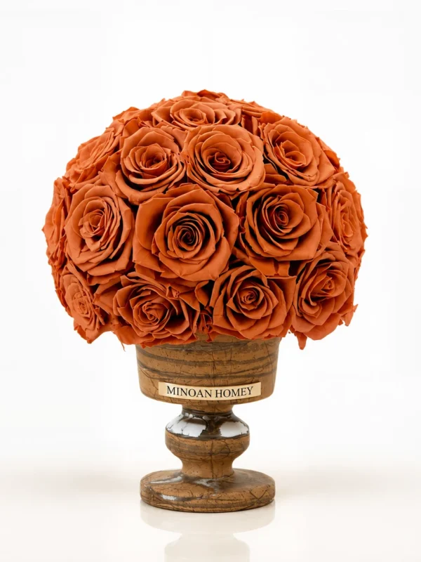 Champagne ivory roses 31 flowers marble grace marble jade vase_02.webp