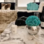 Flower Blue Rose Bloom In Silver Vase_01.webp