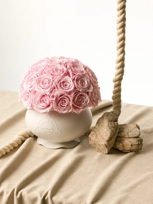 Pink roses 34 flowers porcelain bloom porcelain vase.webp